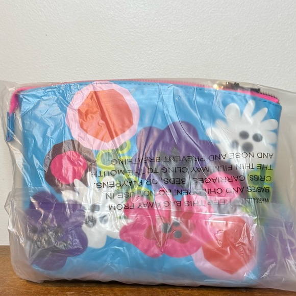 French Bull Floral Bright Blue Cosmetic Bag - Picture 4 of 8